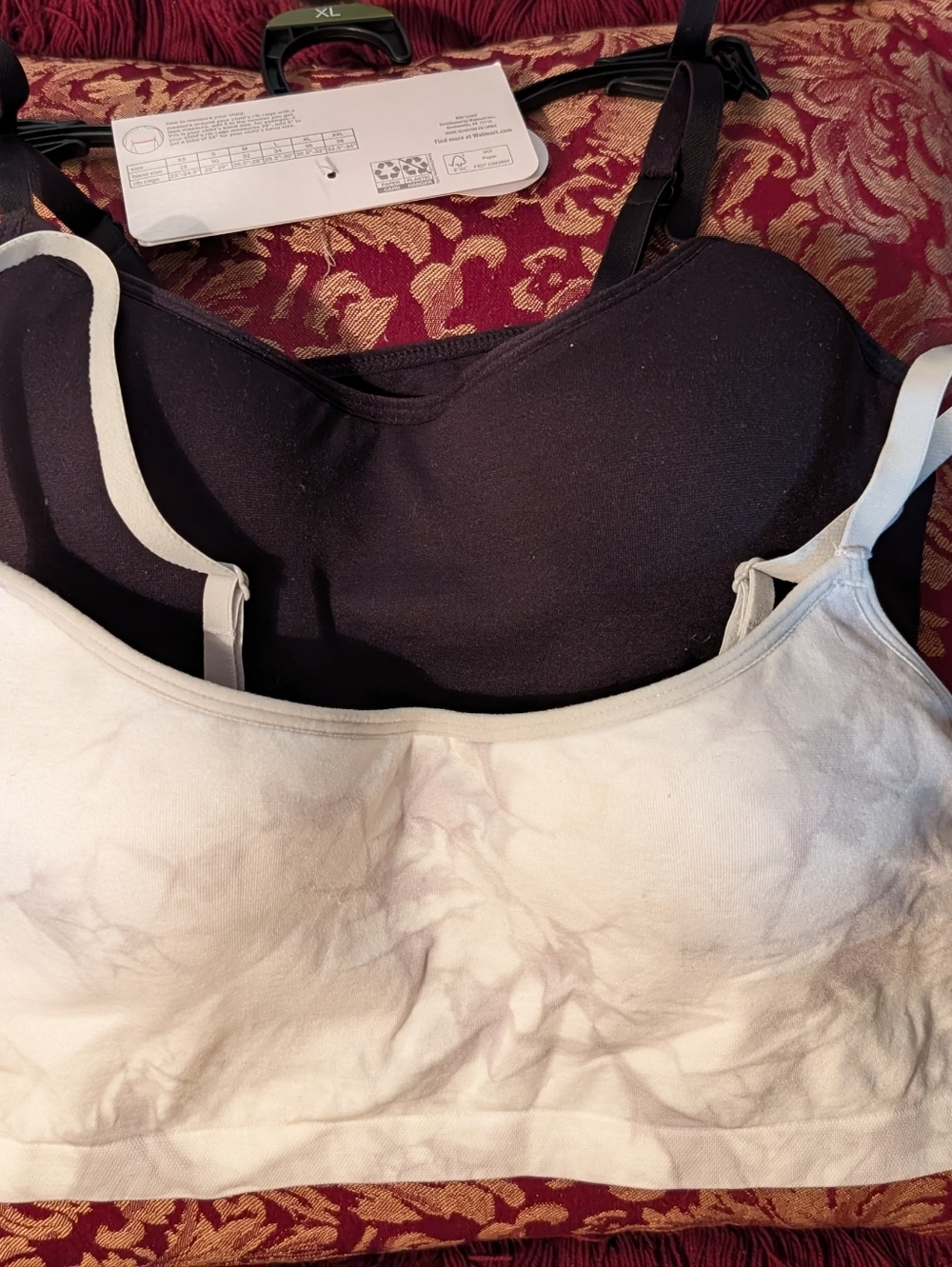 Black, White Tie Dye and Pink Wonder Nation Bralettes Kids XL / 32